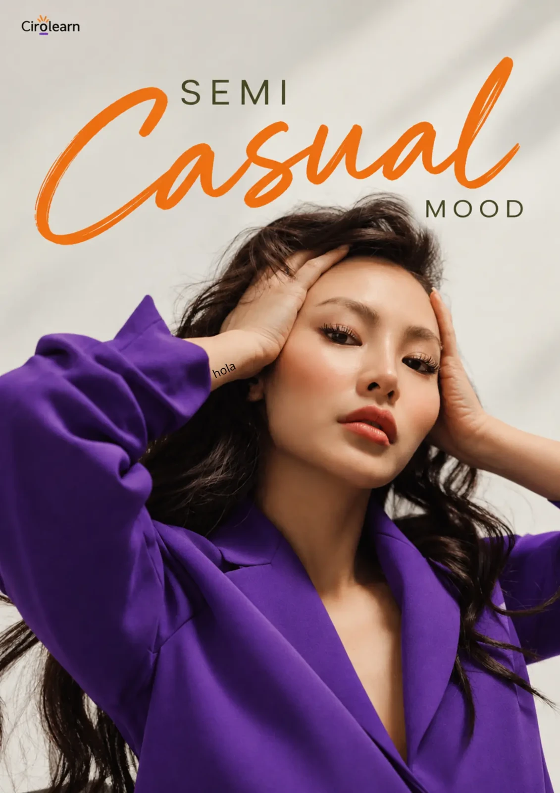 A woman in a purple jacket beneath the words Semi Casual Mood and the Cirolearn logo